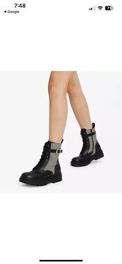 DREAM PAIRS Women's Chelsea Platform Combat Boots Lace Up Lug Sole Buckle #544